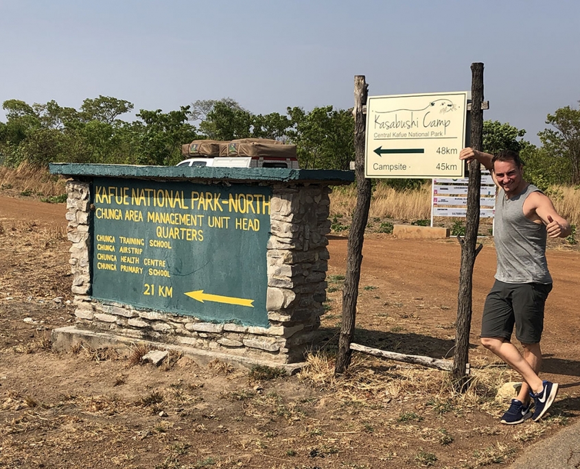 Entrada a Kafue . Viaje Zambia